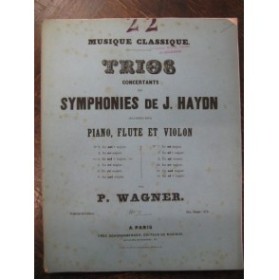 HAYDN Joseph Symphonie Mib Flute Violon Piano ca1870