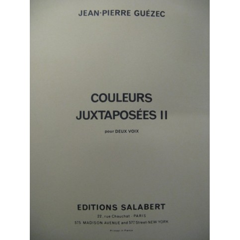 GUÉZEC Jean-Pierre Couleurs Juxtaposées Chant 1971