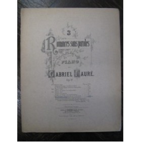 FAURÉ Gabriel Romance No 3 Violon Violoncelle Piano 1905