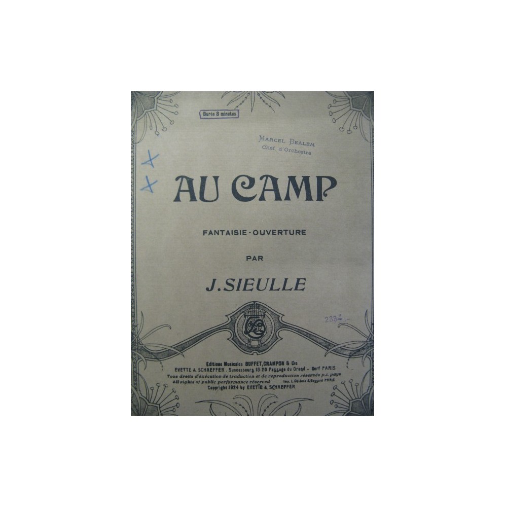 SIEULLE J. Au Camp Orchestre 1924