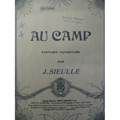 SIEULLE J. Au Camp Orchestre 1924