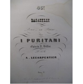 LE CARPENTIER Adolphe 45e Bagatelle Piano 1850