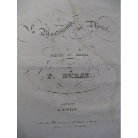 BÉRAT Frédéric La Montagnarde Piano Chant  ca1830