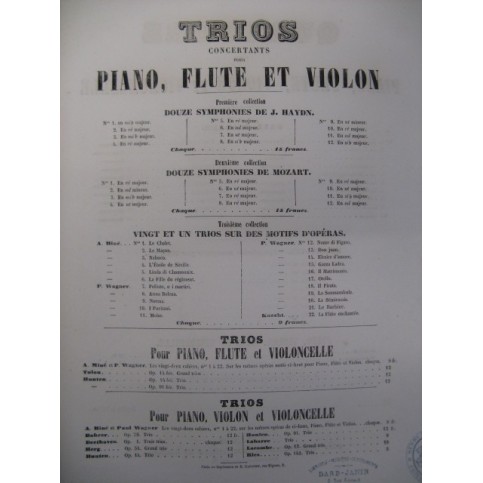 BALFE M. W. L'Etoile de Séville Flute Violon Piano ca1850