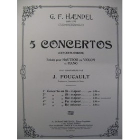 HAENDEL G. F. Concerto No 2 Hautbois Piano