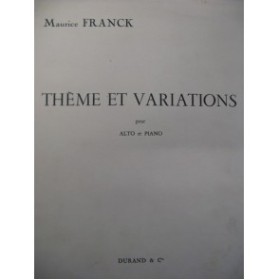 FRANCK Maurice Thème et Variations Alto Piano 1957