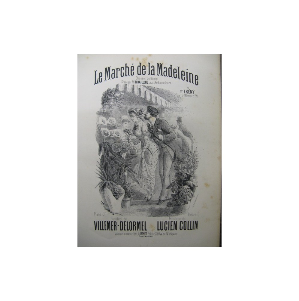 COLLIN Lucien Le Marché de Madeleine Chant Piano XIXe