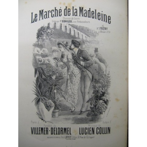 COLLIN Lucien Le Marché de Madeleine Chant Piano XIXe