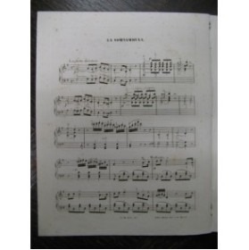 GERVILLE L. P. La Somnambula Piano XIXe