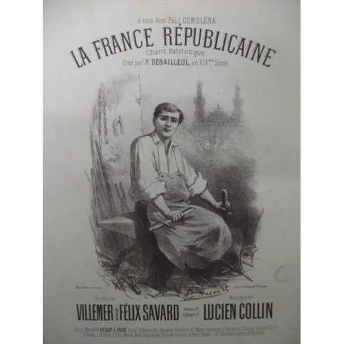 COLLIN Lucien La France Républicaine Chant Piano XIXe