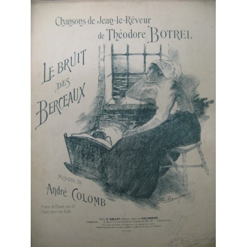 COLOMB André Le Bruit des Berceaux Chant Piano 1900