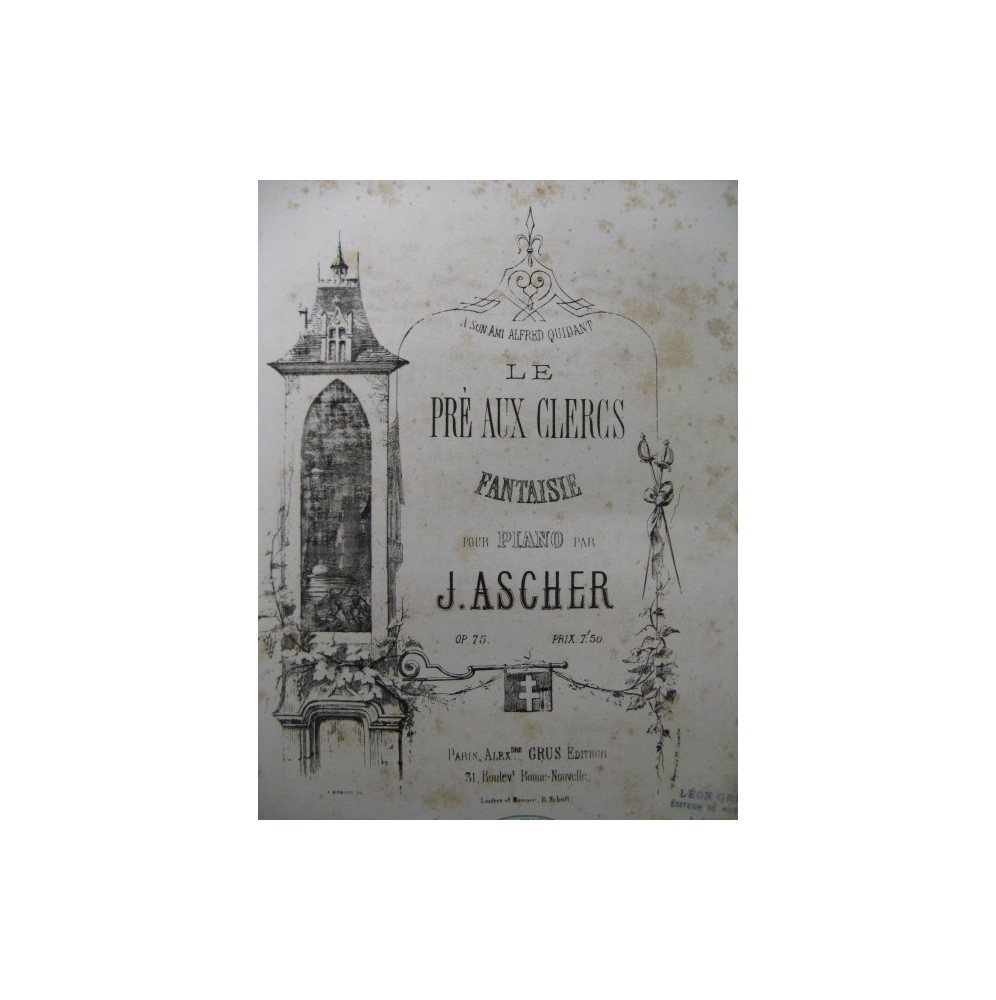 ASCHER Joseph Le Pré aux Clers Piano 1858