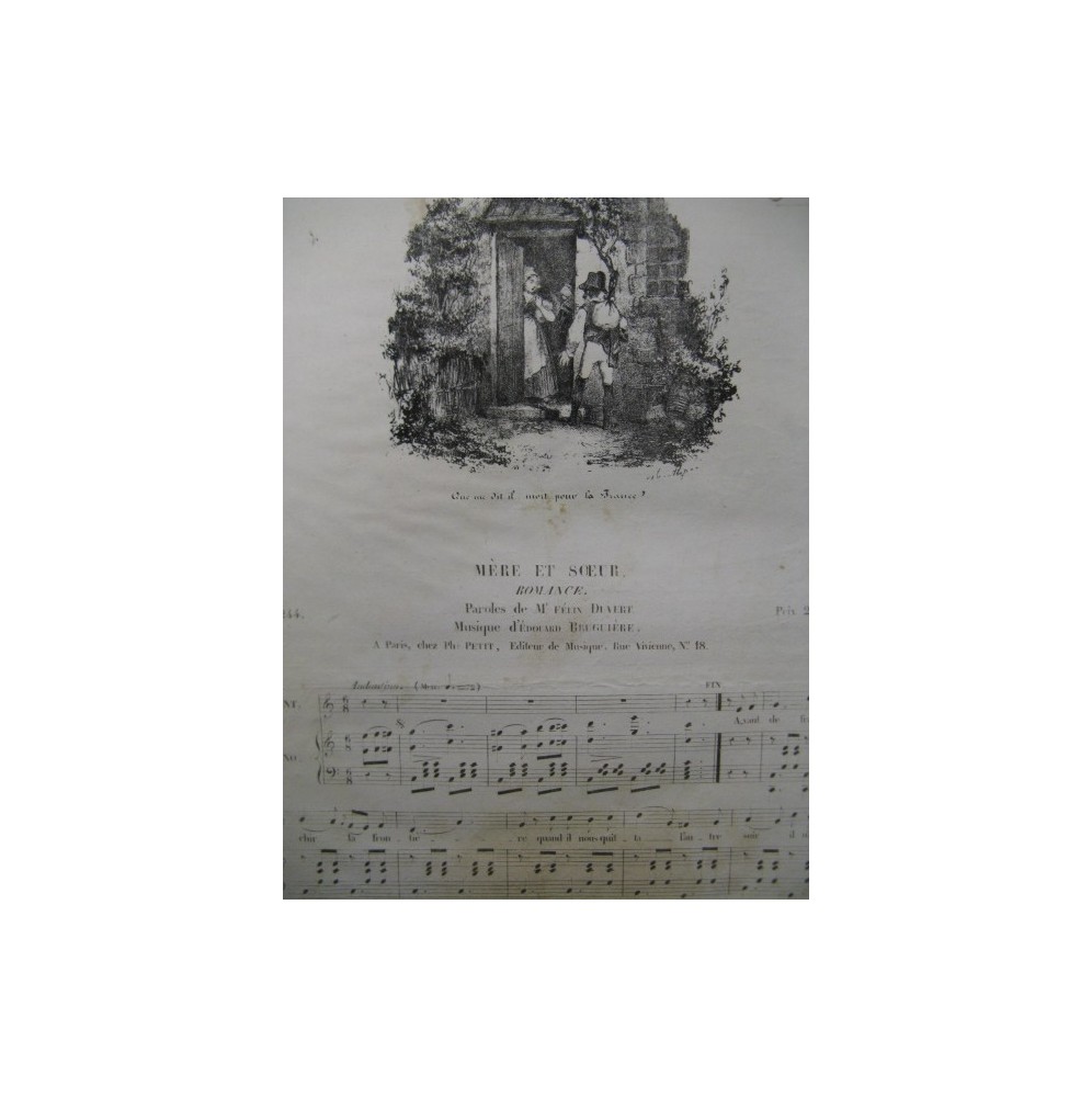 BRUGUIERE Edouard Mère et Soeur Chant Piano ca1830