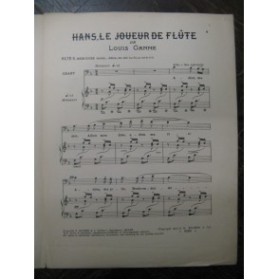 GANNE Louis Hans, le Joueur de Flûte Chant Piano 1910