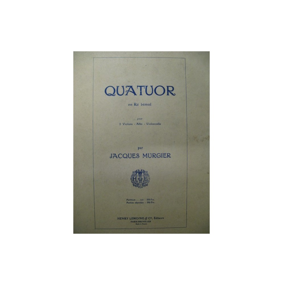 MURGIER Jacques Quatuor 1949