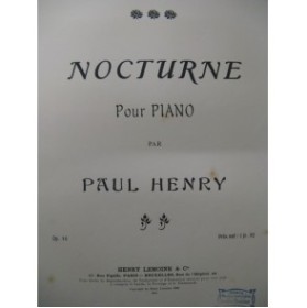 HENRY Paul Nocturne Piano 1906