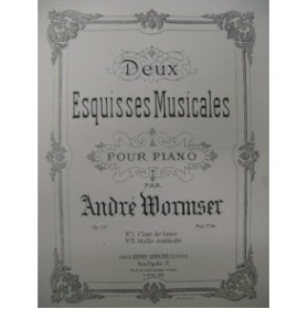 WORMSER André Clair de Lune Piano 1885