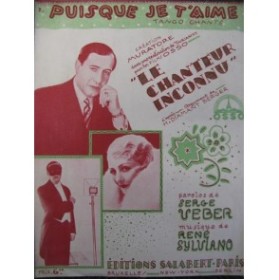 SYLVIANO René Puisque je t'aime Tango Chant Piano 1931
