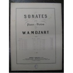 MOZART W. A. Sonate No 1 Violon Piano