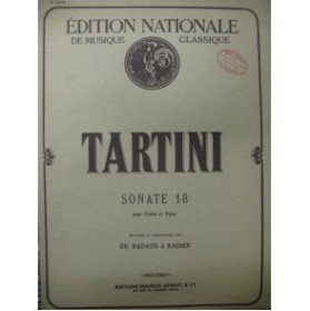 TARTINI G. Sonate 18 Violon Piano 1920