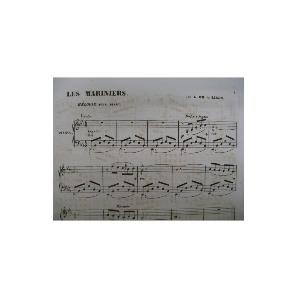 DE LISLE Les Mariniers Piano ca1845