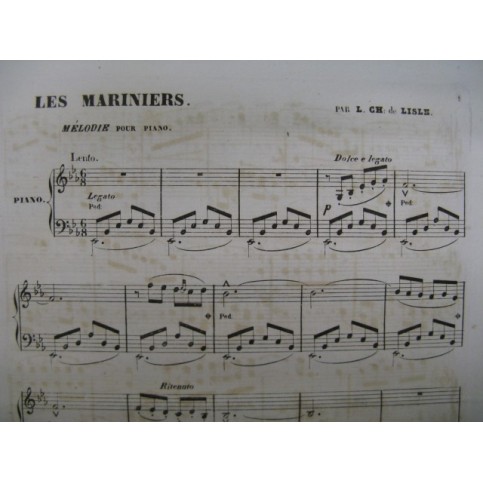 DE LISLE Les Mariniers Piano ca1845