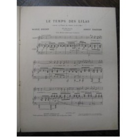 CHAUSSON Ernest Le Temps des Lilas Chant Piano 1950