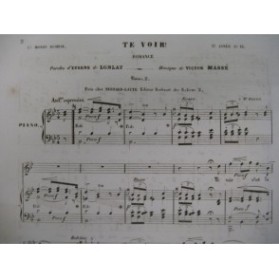 MASSÉ Victor Te Voir Chant Piano XIXe