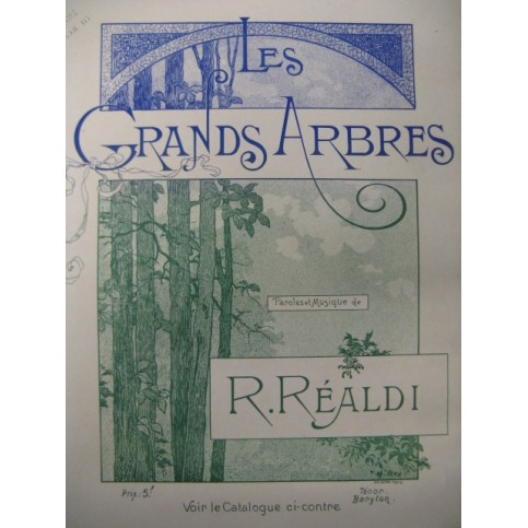 REALDI R. Les Grands Arbres Chant Piano