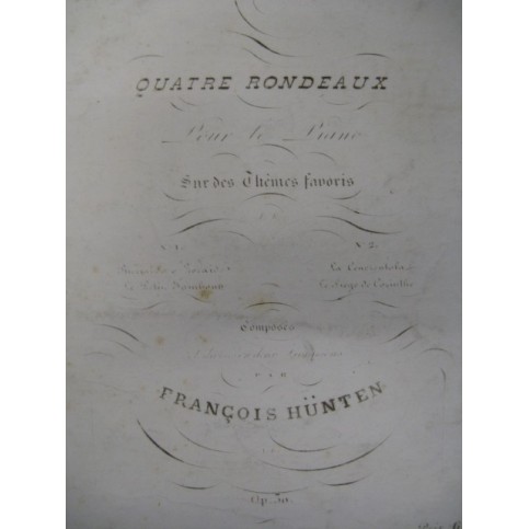 HÜNTEN François Rondeaux Piano ca1840