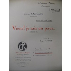 RAZIGADE Georges Viens ! Dédicace Chant Piano 1925