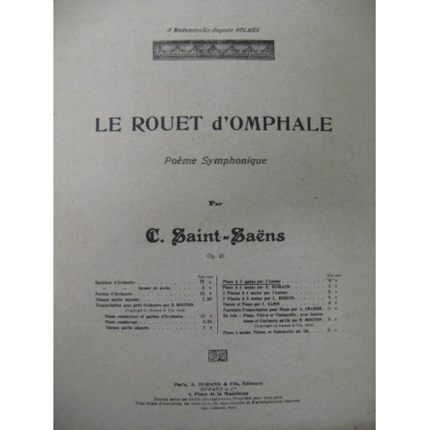 SAINT-SAËNS Camille Le Rouet d'Omphale Piano