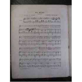 LHUILLIER Edmond Ma mère Chant Piano ca1850