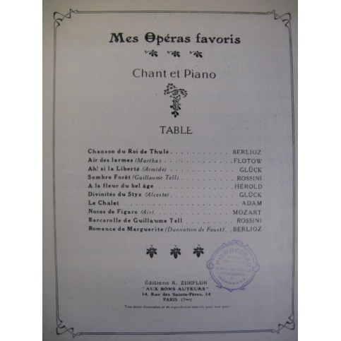 Recueil Mes Opéras favoris Chant Piano