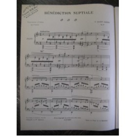 SAINT-SAËNS Camille Bénédiction Nuptiale Piano 1949