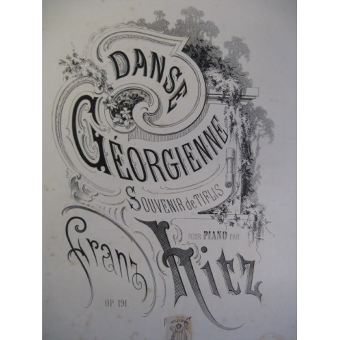HITZ Franz Danse Géorgienne Piano 1867