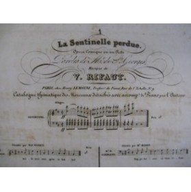 RIFAUT La sentinelle Perdue Chant Piano 1835