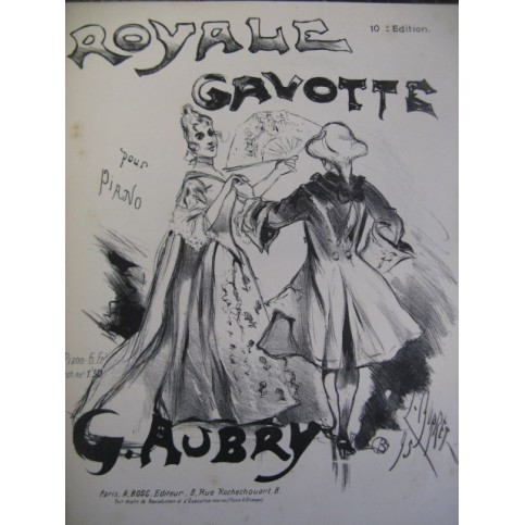AUBRY G. Royale Gavotte Piano Burret 1895