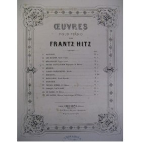 HITZ Franz Prière des Cloches Piano ca1870