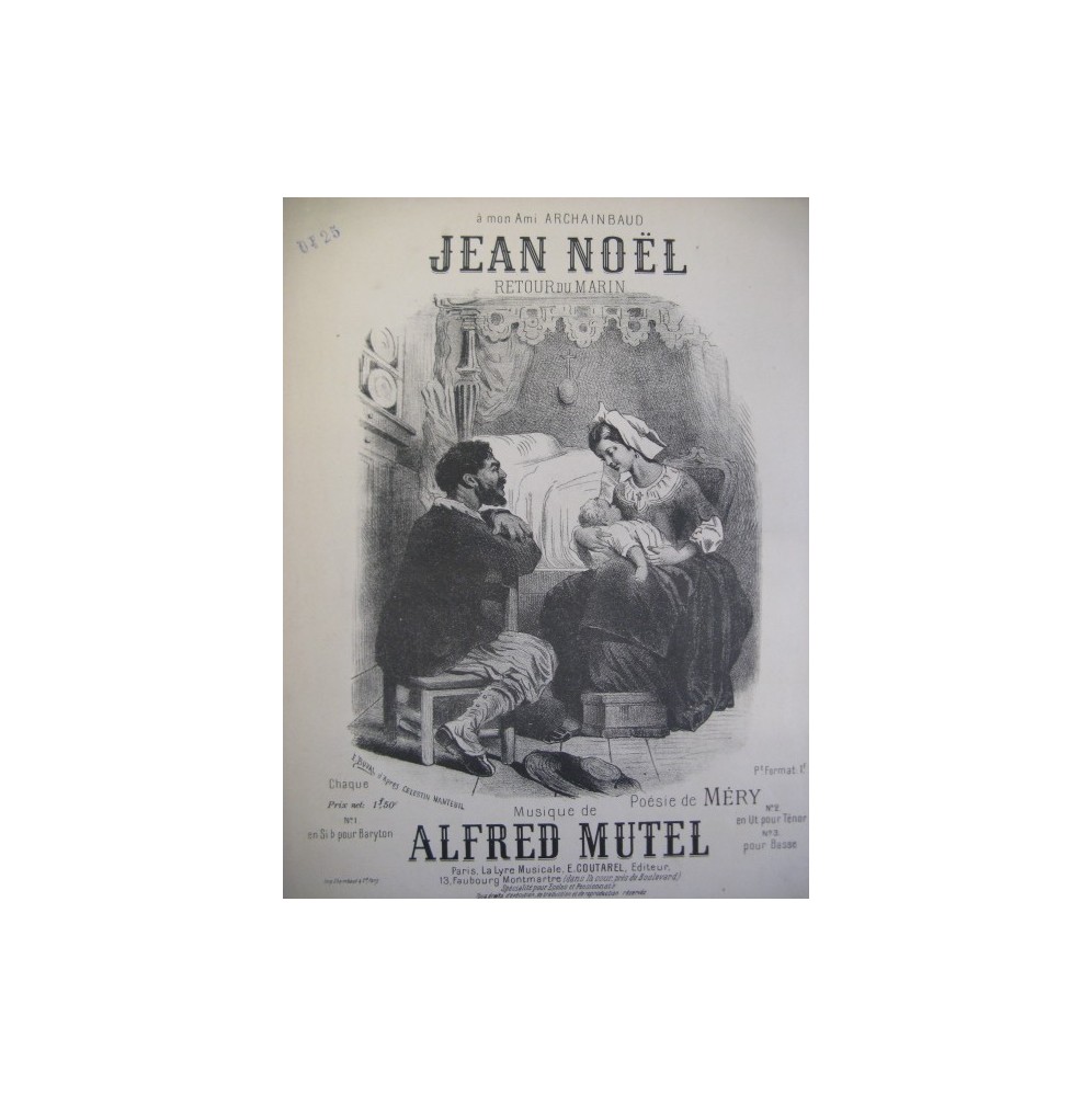 MUTEL Alfred Jean Noël Chant Piano XIXe