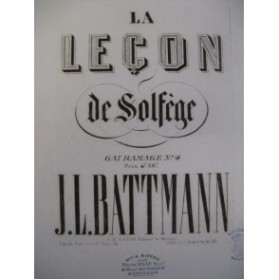BATTMANN J. L. La Leçon de Solfège Piano XIXe