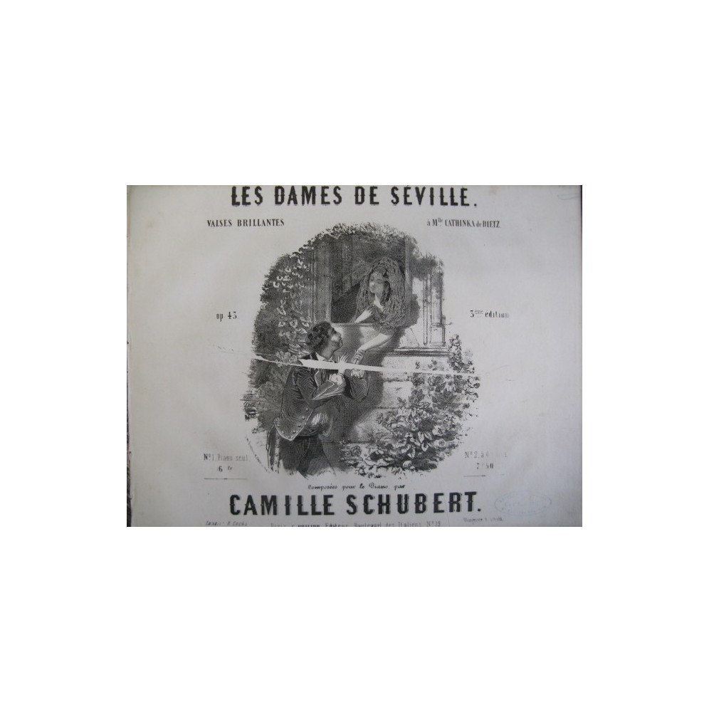 SCHUBERT Camille Les Dames de Séville Piano ca1850