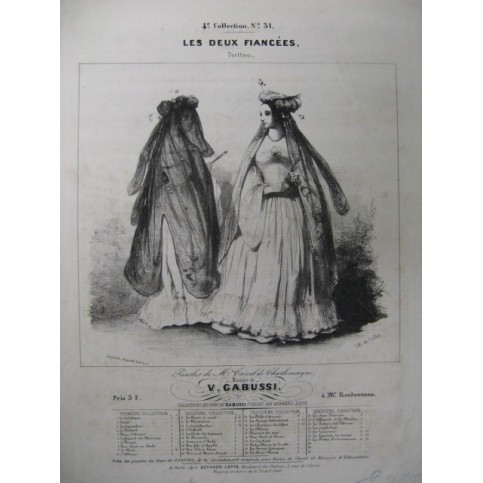 GABUSSI V. Les Deux Fiancées Chant Piano ca1830