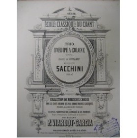 SACCHINI Trio d'Oedipe à Colone Chant Piano XIXe