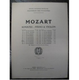MOZART W. A. Sonate No 7 Violon Piano