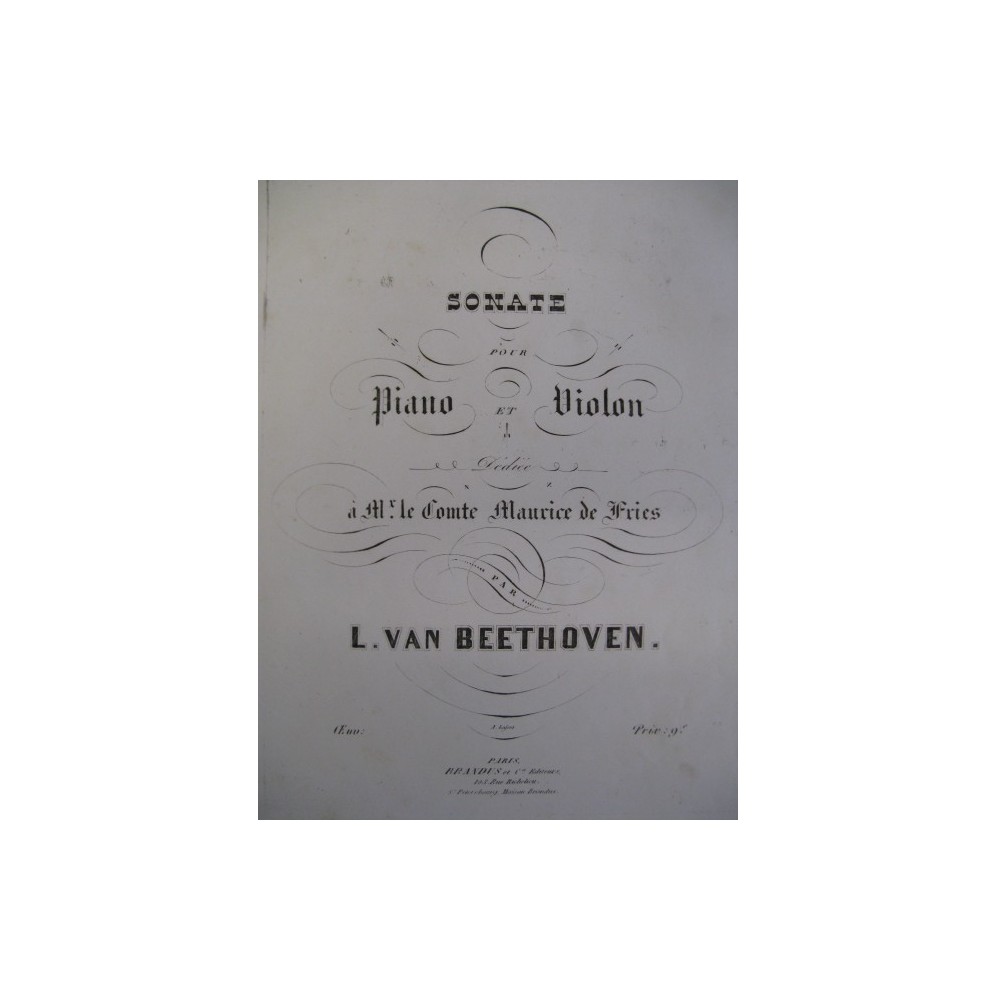 BEETHOVEN Sonate Violon Piano op 24 1850