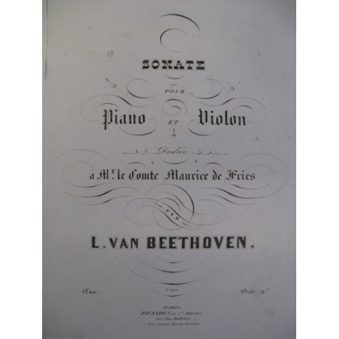 BEETHOVEN Sonate Violon Piano op 24 1850