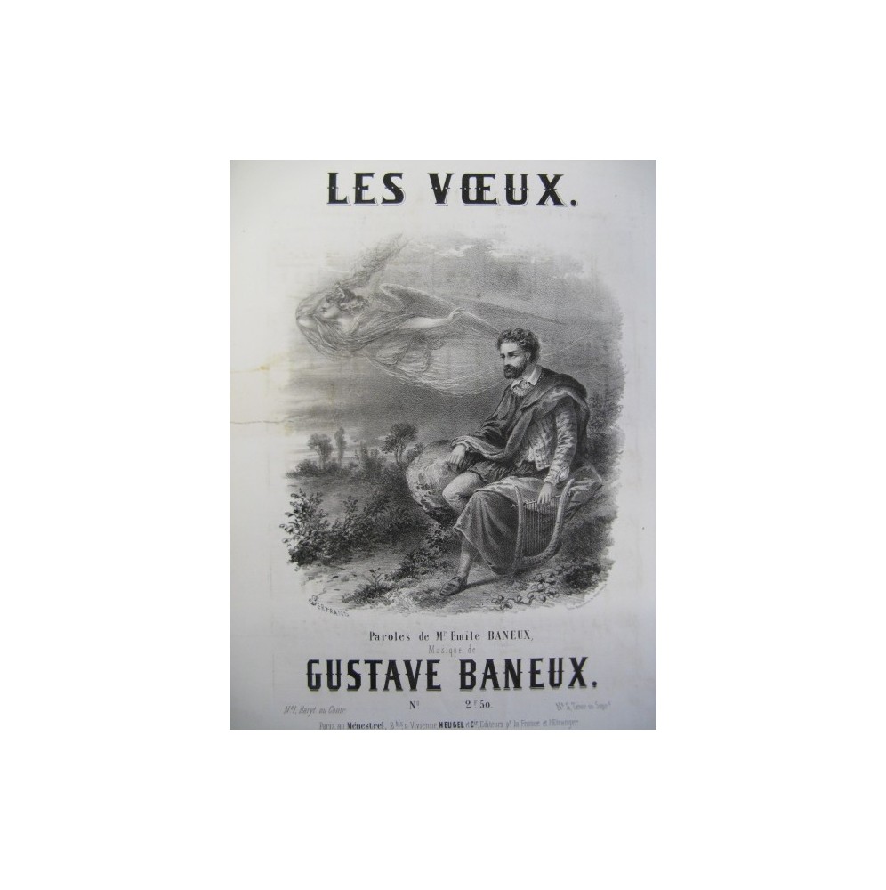 BANEUX Gustave Les Voeux Chant Piano 1857