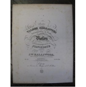KALLIWODA J. W. 4 Valses Violon Piano 1840