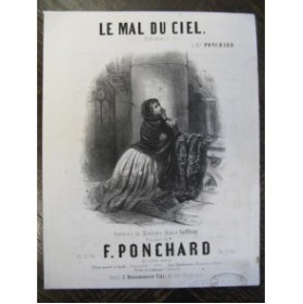 PONCHARD F. Le Mal du Ciel Chant Piano ca1850